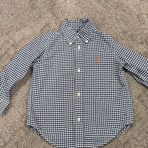 Ralph Lauren Navy and White Gingham Shirt